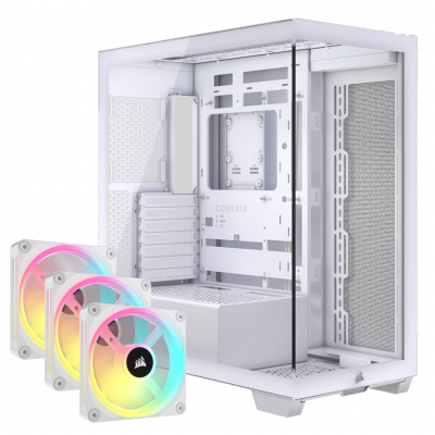 Corsair 3500X PC Case - White w/ 7x iCUE Link QX120 RGB Fans